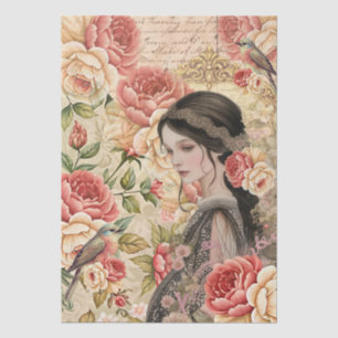 Elegant Romantic Girl French Floral Fantasy Tissue Paper