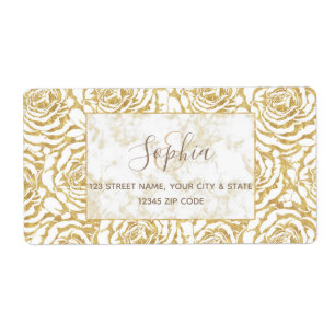 Elegant romantic gold roses pattern image