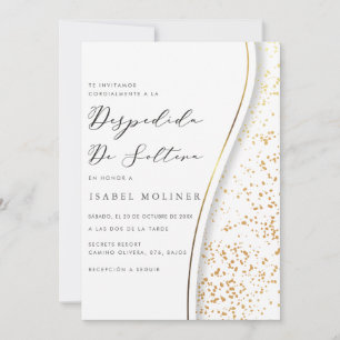 Elegant Romantic Gold Spanish Bridal Shower Invitation
