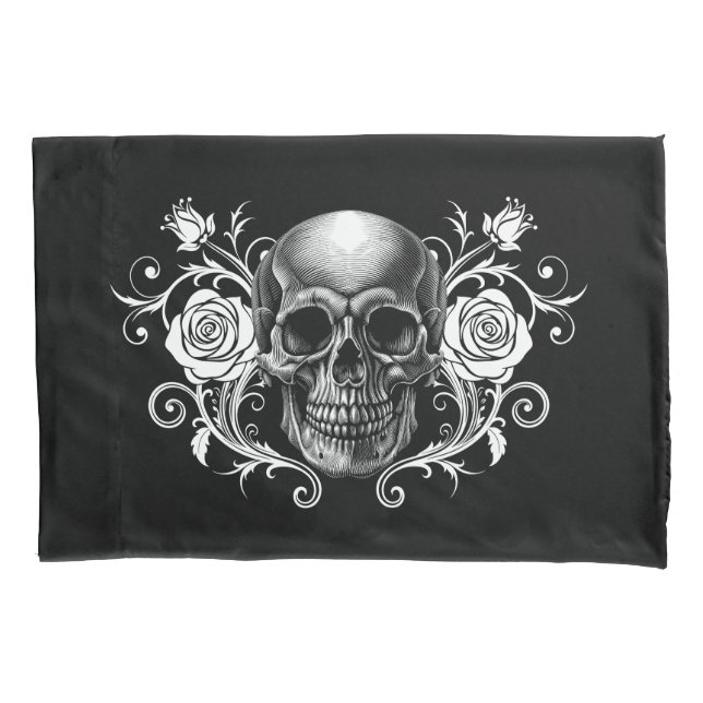 Elegant, Romantic Goth  Pillowcase (Front-Left)
