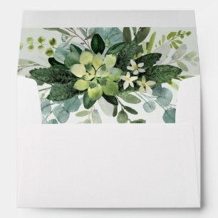 ELEGANT ROMANTIC GREENERY EUCALYPTUS ENVELOPE