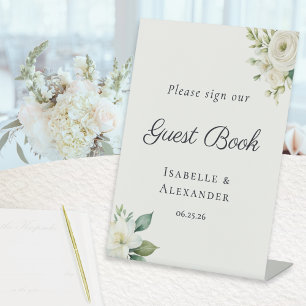 Elegant Romantic Guest Book Pedestal Sign