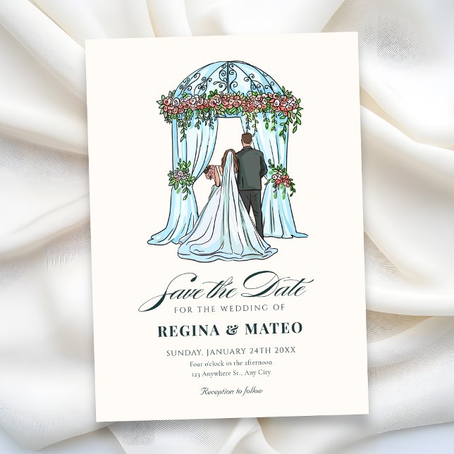Elegant romantic minimalist wedding  save the date (Creator Uploaded)