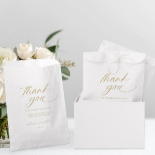 Elegant Romantic Modern Gold Wedding Thank You Favour Bags