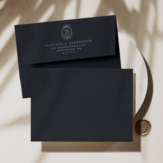 Elegant Romantic Monogram Classy Wedding Envelope (Creator Uploaded)