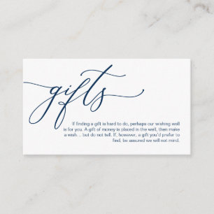 Elegant Romantic, Navy Blue, A note on gifts Enclosure Card