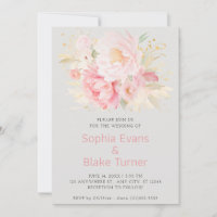 Elegant Romantic Pink Floral Platinum Wedding