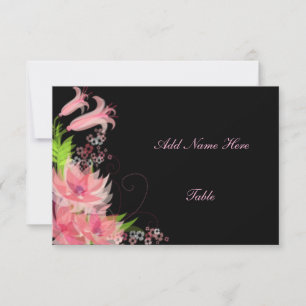 Elegant Romantic Pink Floral Table Place Card