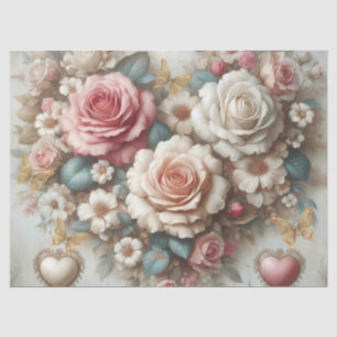 Elegant Romantic Pink Floral Tissue Paper Sheets