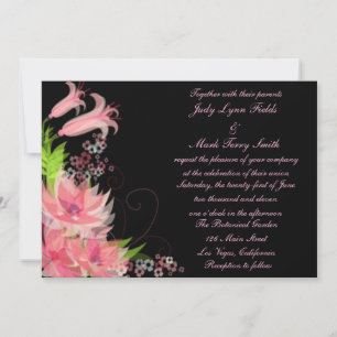 Elegant Romantic Pink Floral Wedding Invitation