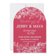 Elegant Romantic Pink Floral Wedding Invitation