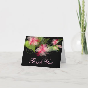 Elegant Romantic Pink Flower Thank You Card