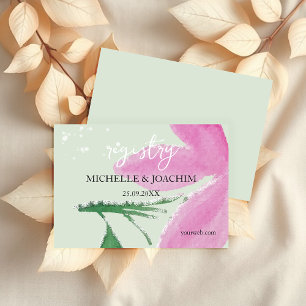 Elegant Romantic Pink Wildflowers Watercolor Art Enclosure Card
