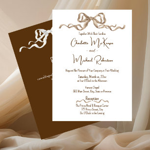 Elegant Romantic Ribbon Wedding Invitation