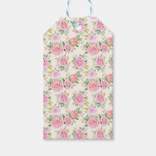 Elegant Romantic Rose Floral Pattern Gift Tags