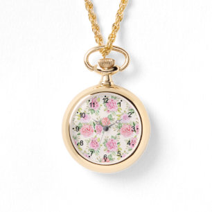 Elegant Romantic Rose Floral Pattern Watch