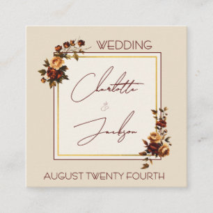 Elegant Romantic Rusty Rose Autumn Wedding Enclosure Card
