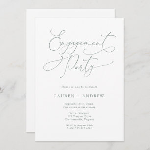 Elegant Romantic Sage Green Engagement Party Invitation