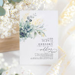 Elegant Romantic Succulents Gold Greenery Wedding<br><div class="desc">Beautiful and unique gold foil succulents greenery wedding invitations</div>