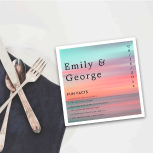 Elegant Romantic Sunset  Blue Sky Beach Wedding Napkin