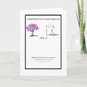 Elegant Romantic Tree & Couple Initial Wedding Inv Invitation
