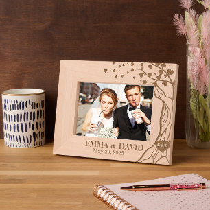 Elegant  Romantic Tree Heart Wedding for Couple  Etched Frames