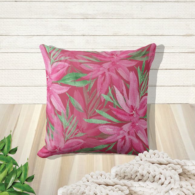Elegant Romantic Watercolor Floral Art Cushion (Creator Uploaded)