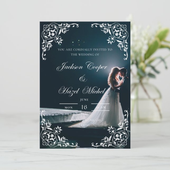 Elegant & Romantic wedding invitation  (Standing Front)