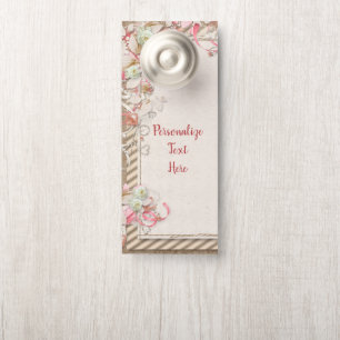 Elegant & Romantic White Roses & Diamonds Wedding Door Hanger