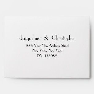 Elegant romantic white wedding self-addressed RSVP Envelope