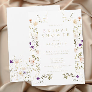 Elegant Romantic Wildflower Bridal Shower Invitation