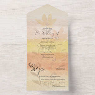 Elegant Romantic Wildflowers Terracotta All In One Invitation