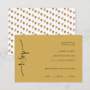 Elegant Romantic Wildflowers Terracotta RSVP Card