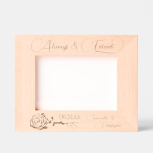 Elegant Rose Always & Forever Medium Wedding Etched Frames