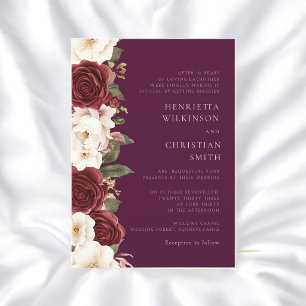 Elegant Rose and Peony Wedding Invitation