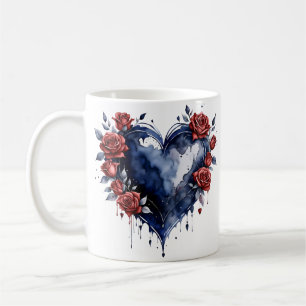Elegant rose arrangement with golden foliage coffee mug