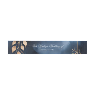 Elegant rose arrangement with golden foliage invitation belly band