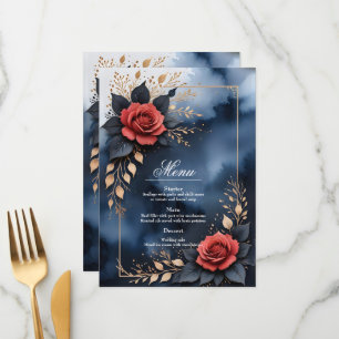 Elegant rose arrangement with golden foliage menu