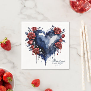 Elegant rose arrangement with golden foliage  napkin