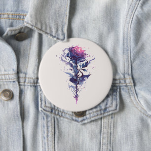 Elegant Rose Art 10 Cm Round Badge