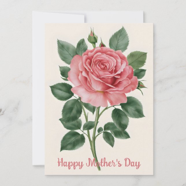 Elegant Rose Art Work Mother's Day Card (Front)