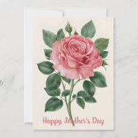 Elegant Rose Art Work Mother's Day Card