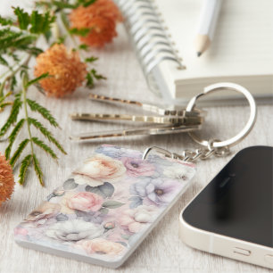 Elegant Rose Blossoms Key Ring
