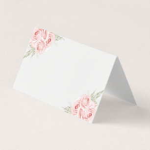 Elegant Rose Blush Pink Floral Wedding Place Cards
