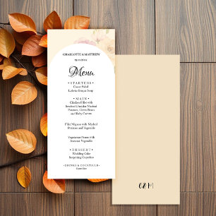 Elegant Rose Boho Floral Watercolor Menu