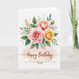 Elegant Rose Bouquet Card