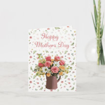 Elegant Rose Bouquet Mother's Day Card