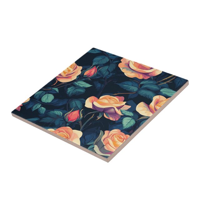 Elegant Rose Ceramic Tiles  For Stylish Entry (Side)