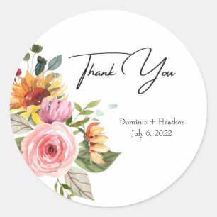 Elegant Rose Chic Classic Round Sticker