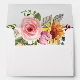 Elegant Rose Chic Wedding Envelope